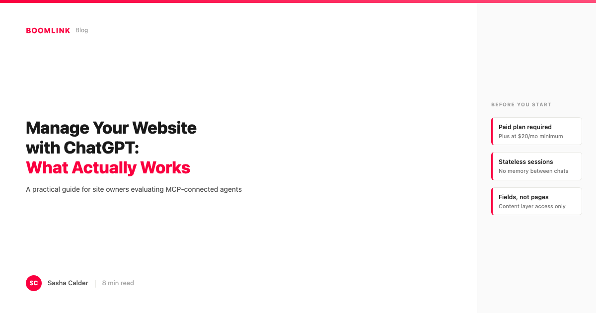 Can ChatGPT Actually Manage Your Website? What Works, What Fails, and What to Set Up First thumbnail image