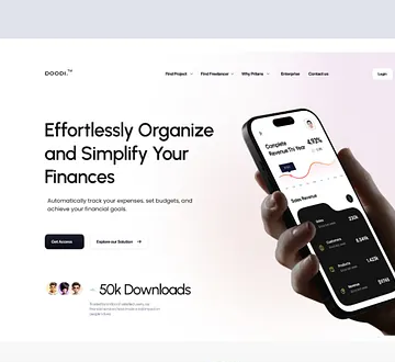 SaaS landing page card example
