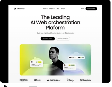 Startup website card example